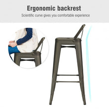 Load image into Gallery viewer, 30" Set of 4 Metal Indoor Outdoor Counter Height Bar stools -Gun