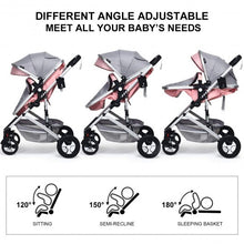 Load image into Gallery viewer, 2 in 1 High Landscape Convertible Reversible Bassinet Pram-Pink