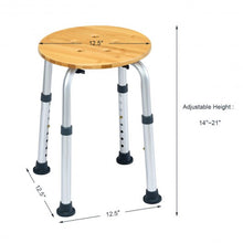 Load image into Gallery viewer, Slip-Resistant Rubber Tip Bamboo Bath Seat Shower Chair