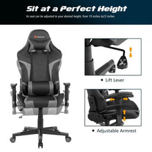 Load image into Gallery viewer, Reclining Swive Massage Gaming Chair-Gray
