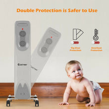 Load image into Gallery viewer, 1500W Portable Oil-Filled Radiator Heater w/Adjustable Thermostat
