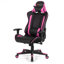 Load image into Gallery viewer, Massage Gaming Chair with Lumbar Support and Headrest-Pink