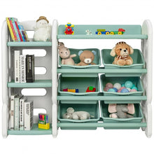 Load image into Gallery viewer, Kids Toy Storage Organizer w/Bins and Multi-Layer Shelf for Bedroom Playroom -GR