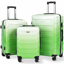 Load image into Gallery viewer, 3PCS Spinner Expandable Suitcase With TSA Lock-Green