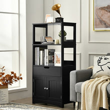 Load image into Gallery viewer, Bathroom Storage Cabinet with Drawer and Shelf Floor Cabinet-Black