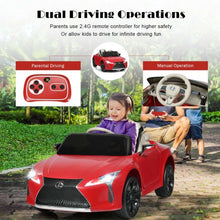 Load image into Gallery viewer, Kids Ride Lexus LC500 Licensed Remote Control Electric Vehicle-Red