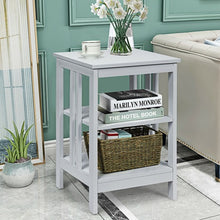 Load image into Gallery viewer, 3-tier Side Table Nightstand with Stable Structure-Gray