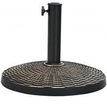 Load image into Gallery viewer, 22Lbs Patio Resin Umbrella Base with Wicker Style for Outdoor Use