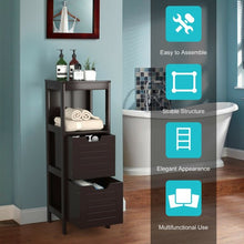 Load image into Gallery viewer, Bathroom Wooden Floor Cabinet Multifunction Storage Rack Stand Organizer-Coffee