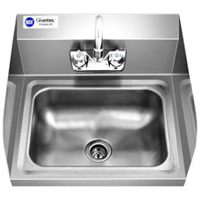 Load image into Gallery viewer, Stainless Steel Sink NSF Wall Mount Hand Washing Sink w/ Faucet and Side Splash