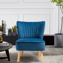 Load image into Gallery viewer, Armless Accent Chair Modern Velvet Leisure Chair-Blue