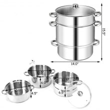 Load image into Gallery viewer, 10 Quart Stainless Steel Fruit Juicer Steamer Multipot