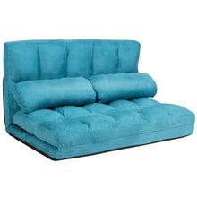 Load image into Gallery viewer, Foldable Floor 6-Position Adjustable Lounge Couch-Blue
