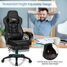 Load image into Gallery viewer, Adjustable Gaming Chair with Footrest for Home Office-Black