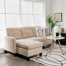 Load image into Gallery viewer, Convertible Sectional L-Shaped Couch with Reversible Chaise-Beige