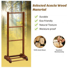 Load image into Gallery viewer, 3-Bar Acacia Wood Freestanding Bathroom Towel Rack w/Bottom Storage Shelf-Brown