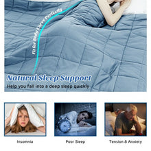Load image into Gallery viewer, 48"x72" Heavy Weighted 15lb Natural Bamboo Fabric Blanket-Blue