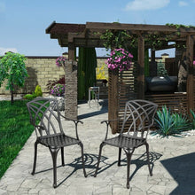Load image into Gallery viewer, 2 Pcs Durable Aluminum Dining Chairs  Set with Armrest