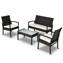 Load image into Gallery viewer, 4 PCS Outdoor Patio Furniture Set Table Chair Sofa Cushioned Seat Garden