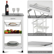 Load image into Gallery viewer, Rolling Kitchen Trolley Storage Basket And Drawers Cart
