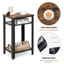 Load image into Gallery viewer, 3-Tier Industrial Tall Nightstand Side End Telephone Table