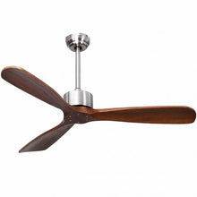 Load image into Gallery viewer, 52" Modern Brushed Nickel Finish Ceiling Fan with Remote Control