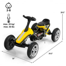 Load image into Gallery viewer, 4 Wheel Pedal Powered Ride on Racer Car for Kids-Yellow