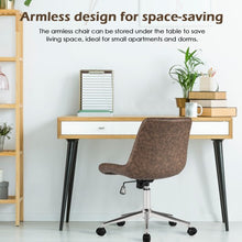 Load image into Gallery viewer, Leather Armless Adjustable Mid-Back Office Chair