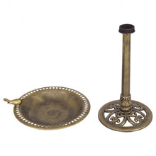 Load image into Gallery viewer, Antique Gold Freestanding Pedestal Bird Bath Feeder