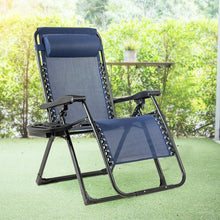 Load image into Gallery viewer, Oversize Lounge Chair Patio Heavy Duty Folding Recliner-Navy