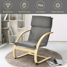 Load image into Gallery viewer, Modern Fabric Upholstered Bentwood Lounge Chair-Gray
