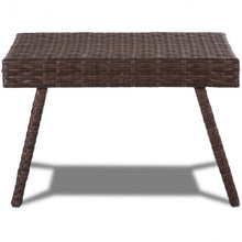 Load image into Gallery viewer, Folding PE Rattan Side Coffee Table Patio Garden Furniture