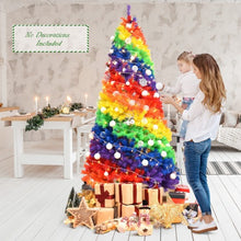 Load image into Gallery viewer, 7 ft Artificial Hinged Traditional Christmas Tree with Metal Stand
