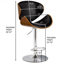 Load image into Gallery viewer, 1 PC Adjustable Swivel Bentwood Bar Stool