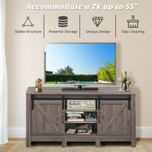 Load image into Gallery viewer, 55" TV Sliding Barn Door Entertainment Center