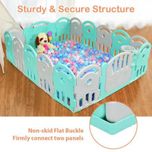 Load image into Gallery viewer, 16-Panel Baby Playpen with Music Box & Basketball Hoop-Gray