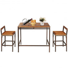 Load image into Gallery viewer, 3 PCS Patio Rattan Wicker Bar Dining Furniture Set