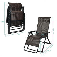 Load image into Gallery viewer, Patio Rattan Zero Gravity Lounge Chair