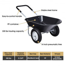 Load image into Gallery viewer, 2 Tire Wheelbarrow Garden Cart Heavy-duty Dolly Utility Cart-Black