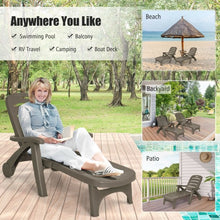 Load image into Gallery viewer, 5 Position Adjustable Folding Lounger Chaise Chair on Wheels-Brown