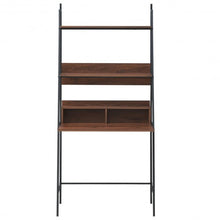 Load image into Gallery viewer, Wall Bookshelf Ladder Computer Desk w/ Shelf & Metal Frame