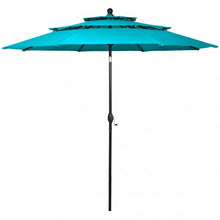 Load image into Gallery viewer, 10' 3 Tier Patio Umbrella Aluminum Sunshade Shelter Double Vented-Turquoise
