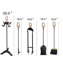 Load image into Gallery viewer, 5 pcs Stylish Gold Iron Fireplace Tools Set