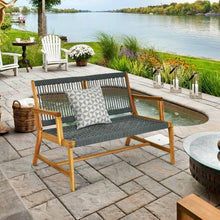 Load image into Gallery viewer, 2-Person Patio Acacia Wood Yard Bench-Gray