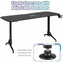 Load image into Gallery viewer, Gaming Desk 62.5" T-Shape Height Adjustable with Cup Holder