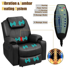 Load image into Gallery viewer, Electric Power Lift Leather Massage Sofa-Black