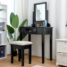 Load image into Gallery viewer, Vanity Dressing Table Stool Set with Large Makeup Mirror