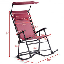 Load image into Gallery viewer, Zero Gravity Folding Rocking Chair Rocker Porch-Wine