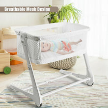 Load image into Gallery viewer, Baby Height Adjustable Bassinet w/ Washable Mattress-White