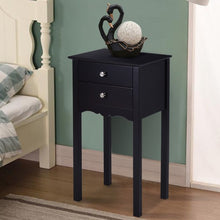 Load image into Gallery viewer, Side Table End Accent Table w/ 2 Drawers-Black